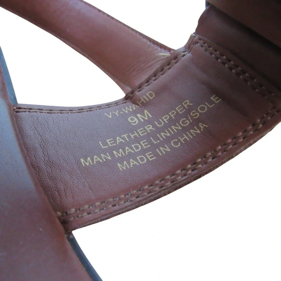 Vince Camuto Womens Wahid Sandals Size 9 Brown Leather Straps Buckle Classic - Picture 9 of 10